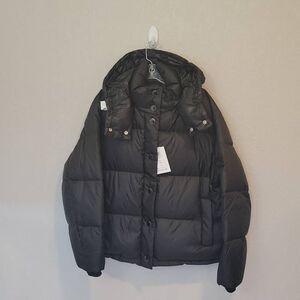 Coach Down Puffer Jacket Coat Hooded Black Women Size L